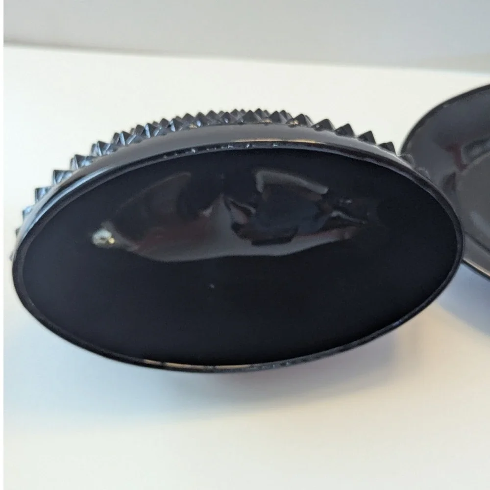 Vintage 1970s Tiara Indiana Cameo Black Diamond Point Butter Keeper